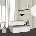 Modern Single Sofa Lounge Chair Floor Lamp 3d model