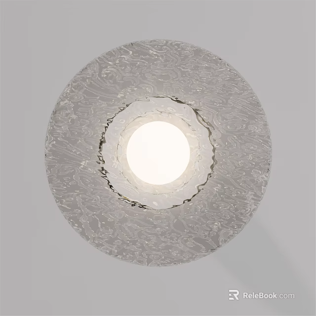 Modern Textured Round Wall Light With Illuminated Center And Decorative Patterns 3d model