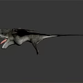 Flying Reptile like Game and Movie Character With Open Wings and Sharp Teeth