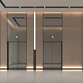 Modern Elevator Lobby With Glass Doors Lighting Design Polished Floor And Businessman Walking