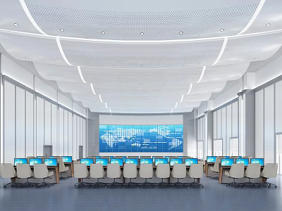 Data Control Center of Modern Monitoring Room 3d model