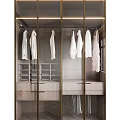 Sleek Modern Wardrobe Interior With Glass Doors Drawers And Hanging Space