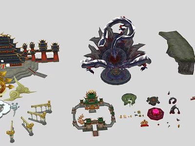 Chinese Traditional 3D Models Of Ancient Architecture Decorative Elements And Ornaments 3d model