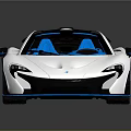 Modern White Sports Car With Blue Interior Transparent Roof Black Rear Wing And Black Wheels