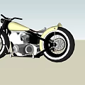 Vintage Custom Motorcycle With White Body Black Tires And Classic Engine Design Details