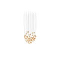 Modern Elegant Chandelier With Diamond Shaped Gold And White Pendants For Interior Decor