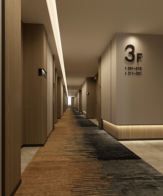 Guestroom Corridor 3d model