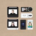 Public Facilities Facial Recognition Devices With Various Designs Screen Displays And Time Indicators