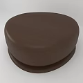 Round Dark Brown Wooden Coffee Table with Smooth Surface and Simple Design 3d model