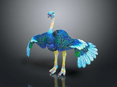Colorful Reptile With Shiny Scales Resting On Rock In Natural Habitat 3d model