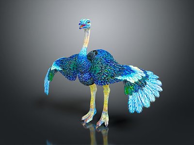 Modern Ostrich Birds 3d model