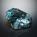 Decorative Ornamental Mineral Crystal Decor Piece With Blue Green Black Shiny Surface For Home Accent