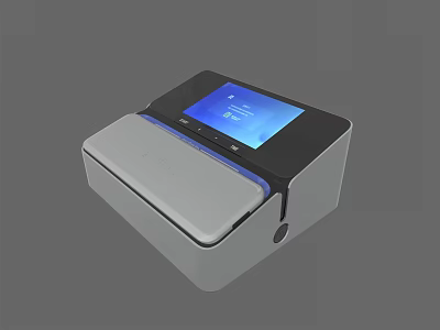 Modern Smart Commercial Device With Blue Touchscreen Display And Compact Business Design 3d model