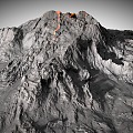 Volcanic Peak Mountain Range Volcanic Terrain 3d model