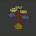 Golden Decorative Candelabra With Multiple Candle Holders And Ornate Base
