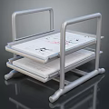 Metal Double Layer Tray Stand With File Paper And Reinforced Frame Design