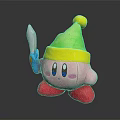 Pink Plush Toy With Green Yellow Hat On Gray Wooden Table Surface