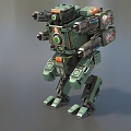 Robot AI Intelligent Green Intelligent Robot Artificial Intelligent Robot Future Warrior War Machine Low Face Number Low Model Simple Model Game Video Level 3d model