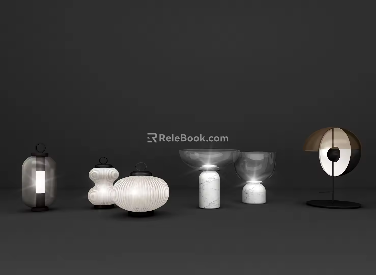 Table lamp combination 3d model