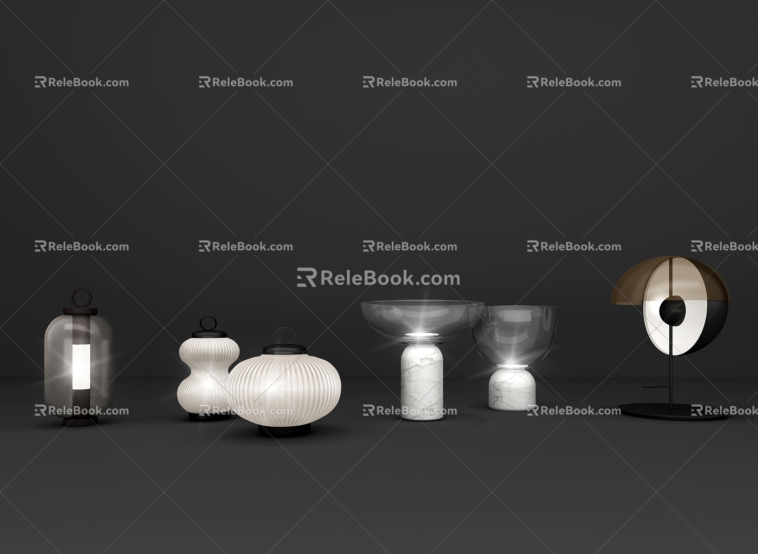 Table lamp combination 3d model