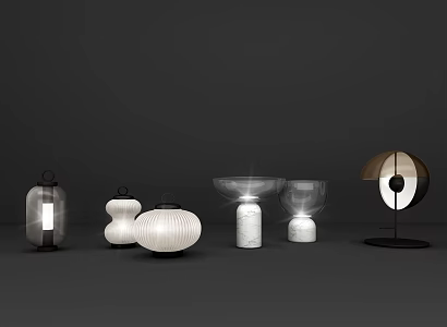 Table lamp combination 3d model