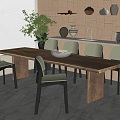 Modern Dining Table and Chair 3d model