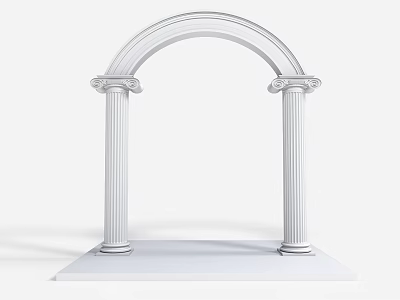 Classical Roman Columns With Arch And Decorative Capitals Architectural Design 3d model