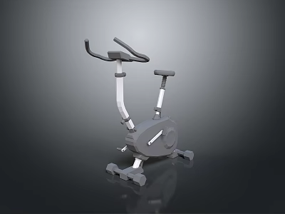 Gray And White Elliptical Trainer With Sturdy Handles And Pedals On Dark Background 3d model