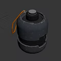 Tactical Military Weapon With Orange Handle Green Indicator Lights And Military Label