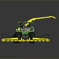 Green Agricultural Silage Harvester With Yellow Cutting Mechanism And Long Arm