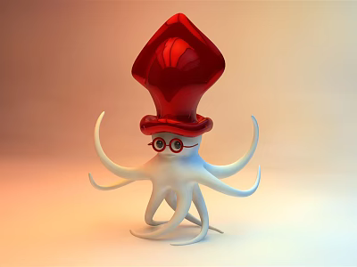 Modern Squid Cartoon Squid 3d model Modern Squid Cartoon Squid 3d model