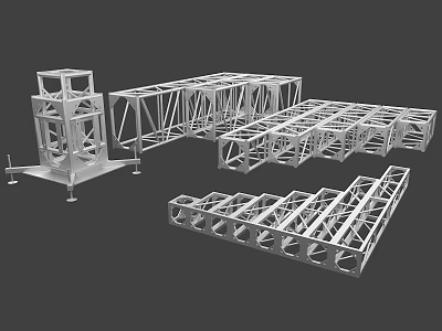 Industrial Factory Iron Frame Truss Truss Frame Scaffolding 3d model