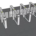 Public Facility Security Turnstiles With Metal Construction And Automatic Access Control 3d model