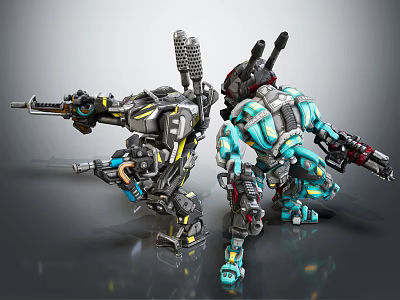 Smart Machines Mech Style Futuristic Design With Mechanical Weapons And Complex Structures 3d model