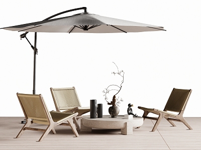 Outdoor Leisure Chair Outdoor Table and Chair Rattan Chair Sunshade model