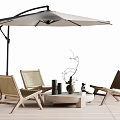 Outdoor Patio Table And Chair Set With Wooden Frame Wicker Seats Round Coffee Table And Umbrella