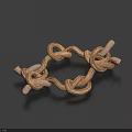 Handmade Decorative Household Rope And Tube Knotted Ring Shape Living Accessory