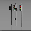 Modern Floor Lamps With Traffic Light Inspired Design And Metal Poles