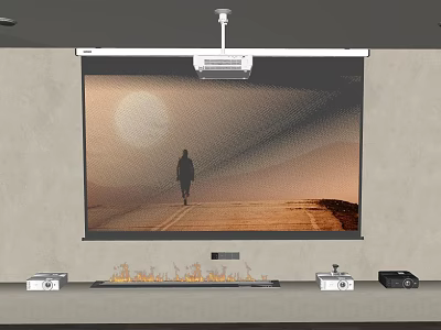 Projection Monitoring System With Outdoor Scene Display On Large Projection Screen 3d model