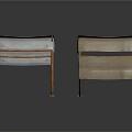 Padded Stools Furniture With Blue Floral Patterns Beige Seats And Metal Frames