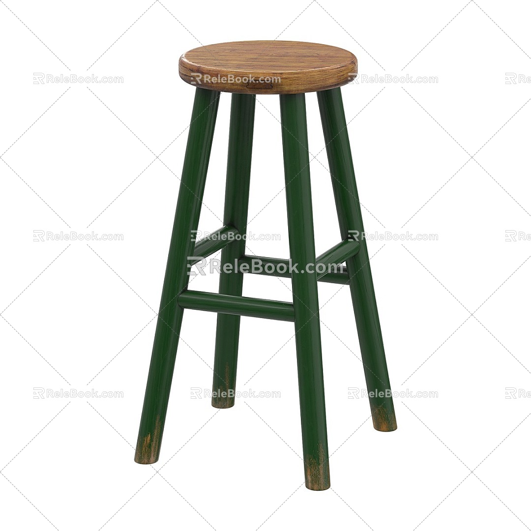 Bar stool high chair 3d model