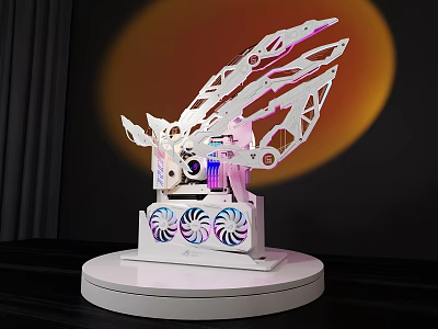 Stylish Custom Gaming PC With Open Frame Wing Design And RGB Lighting 3d model