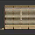 Wooden Architectural Pavilion Structure with Horizontal Slats Open Entrance and Steps