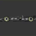 Modern Blue Black Racing Car With Aerodynamic Design Large Wheels And Rear Spoiler