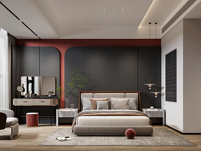 Light Luxury Bedroom Master Bedroom 3d model