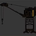 Industrial Metal Crane Model With Boom Cab And Wheel Base Mechanical Design