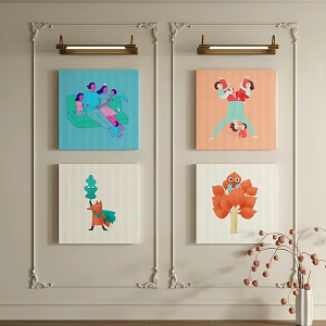 Dopamine decorative painting 3d model