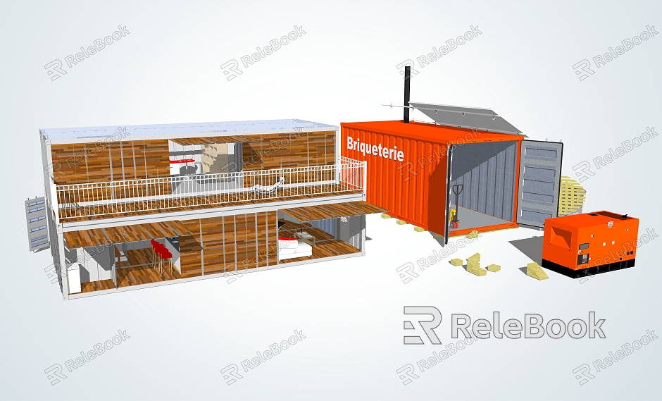 modern container residential building model