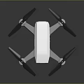 Modern Drone With White Body Purple Front Four Propellers Gray Arms And Green Indicators