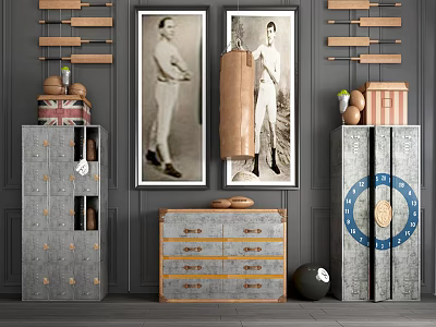 Industrial LOFT Decorative Cabinet 3d model